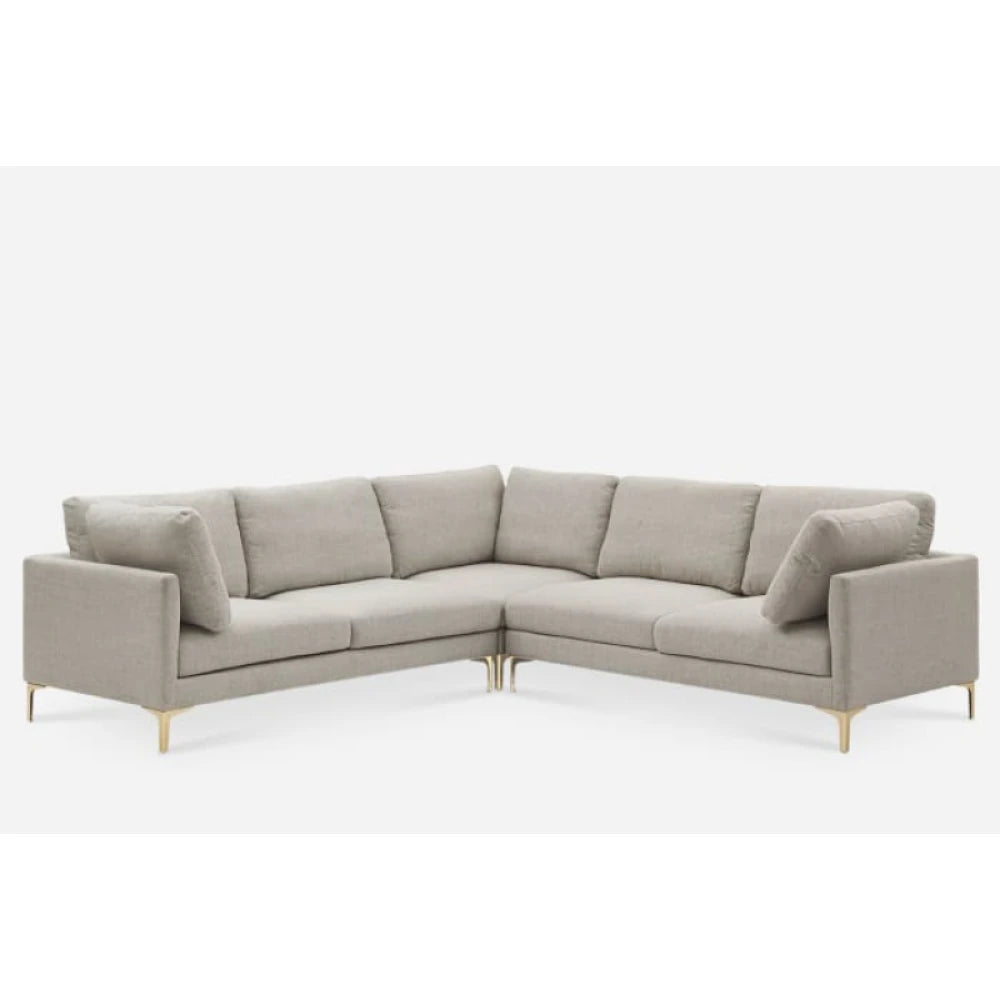 CHAISE – L Shape Sofa With Brass Legs