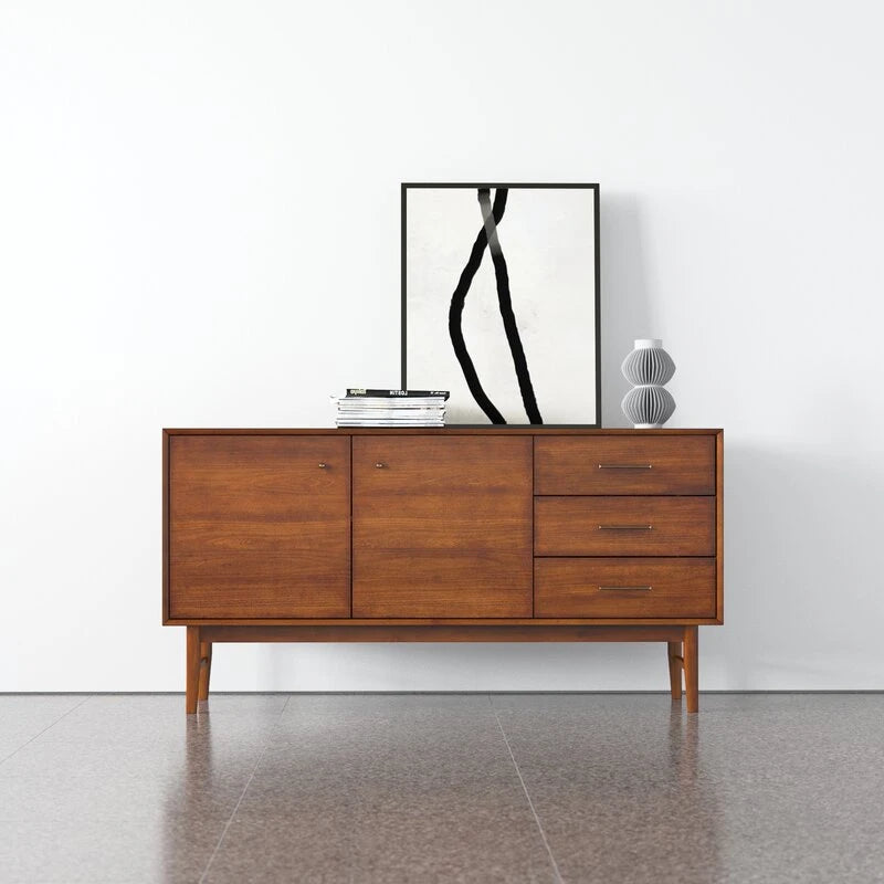 NOICE – Mid Century Style Walnut Brown Side Board