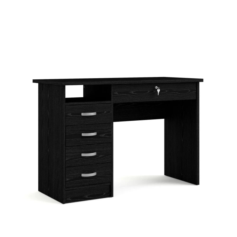 ROGER – Black Work Table with five Drawers