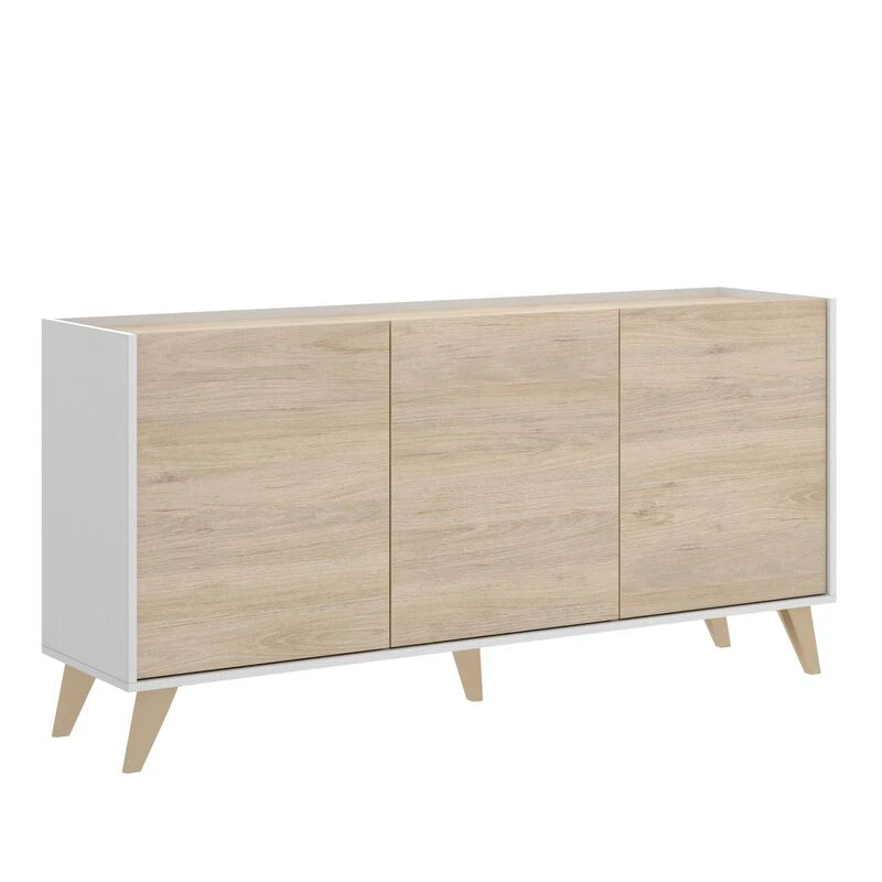 ACTIQUE – Oak Brown & White Cabinet Storage Side Board