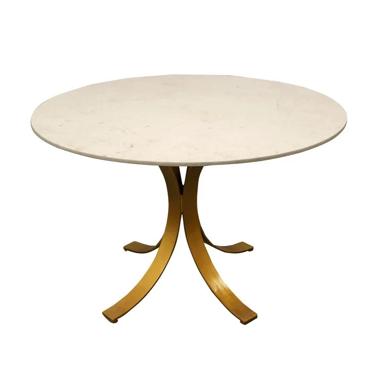 POLARIS – Modern Design Round Dining Table with White Marble Top