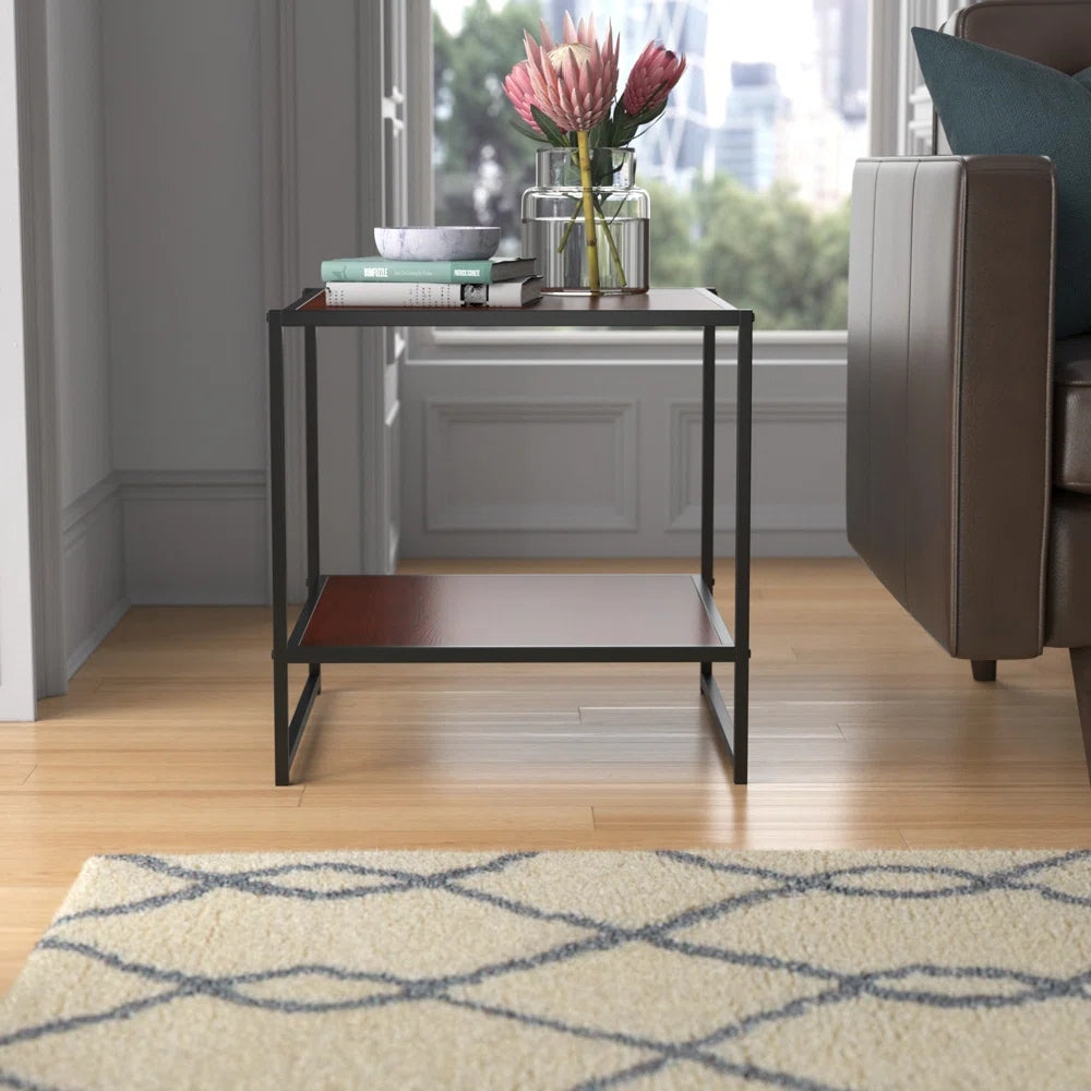 BERVE - Black Metallic Frame End Table