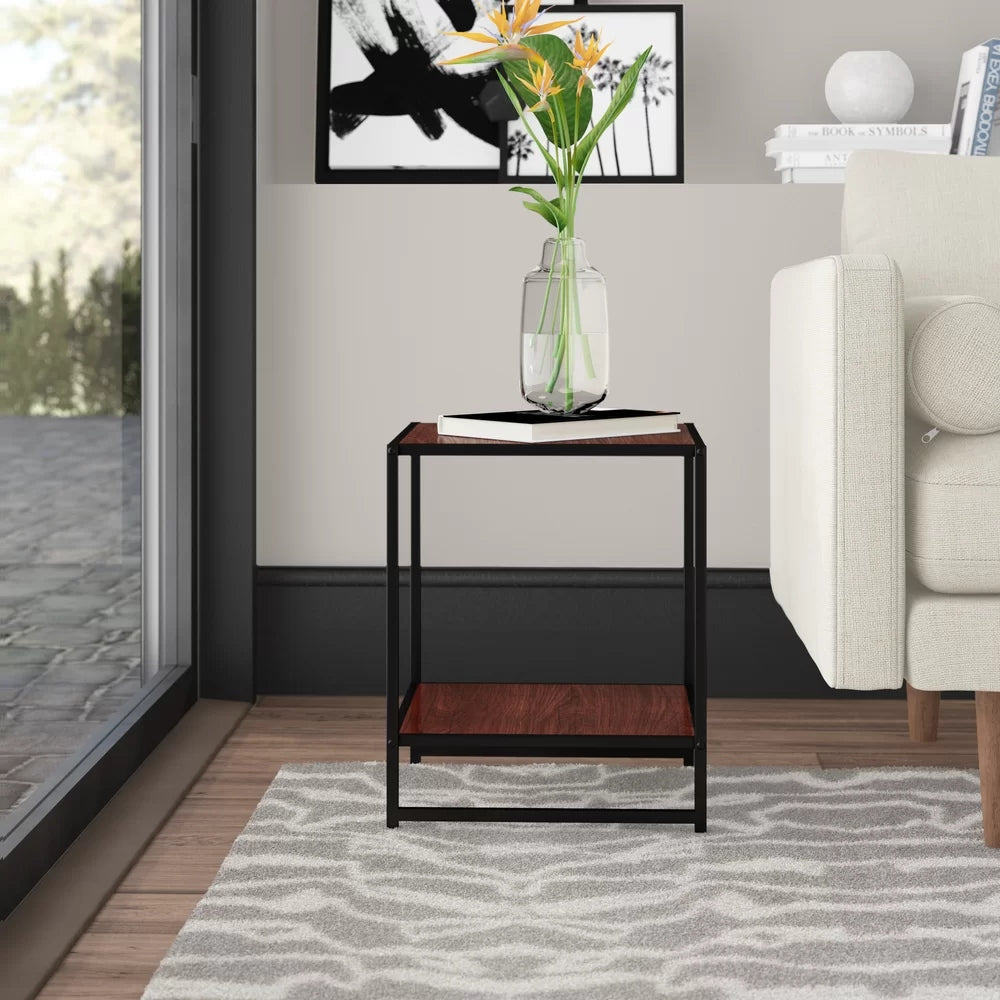 BERVE - Black Metallic Frame End Table