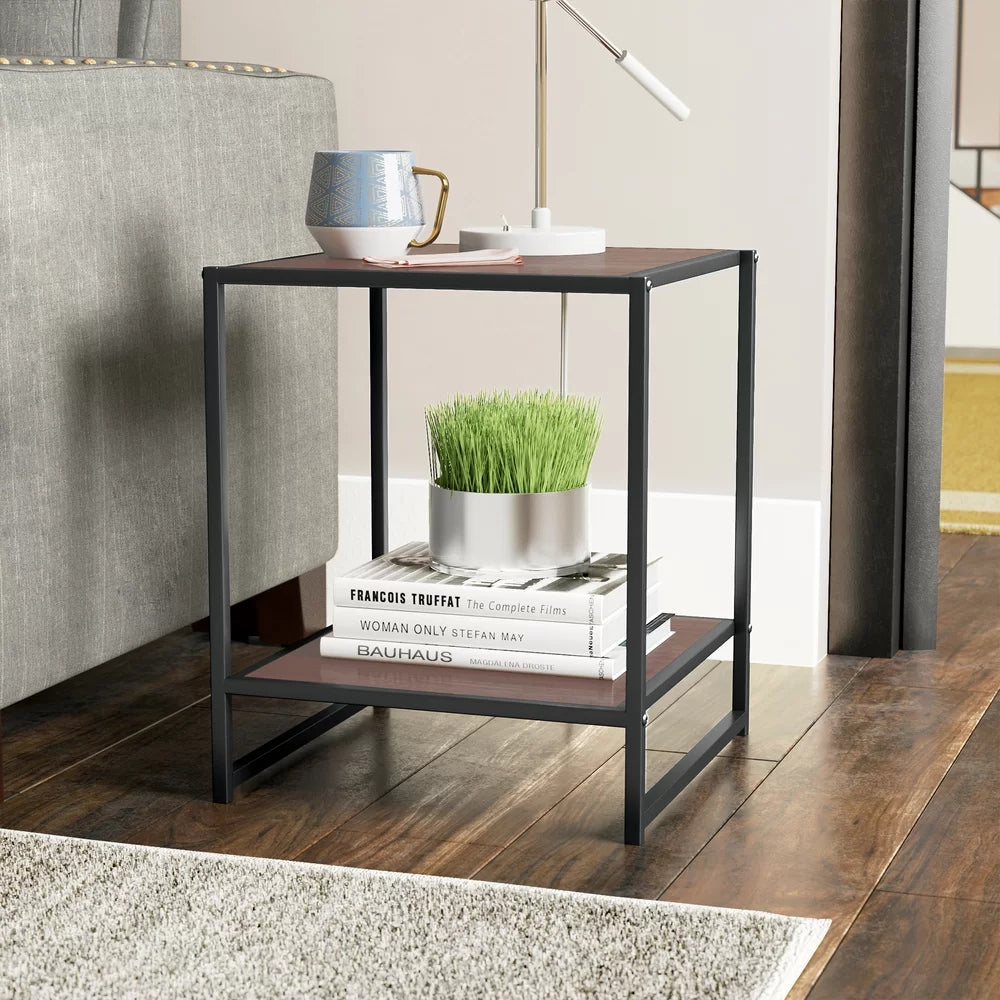 BERVE - Black Metallic Frame End Table
