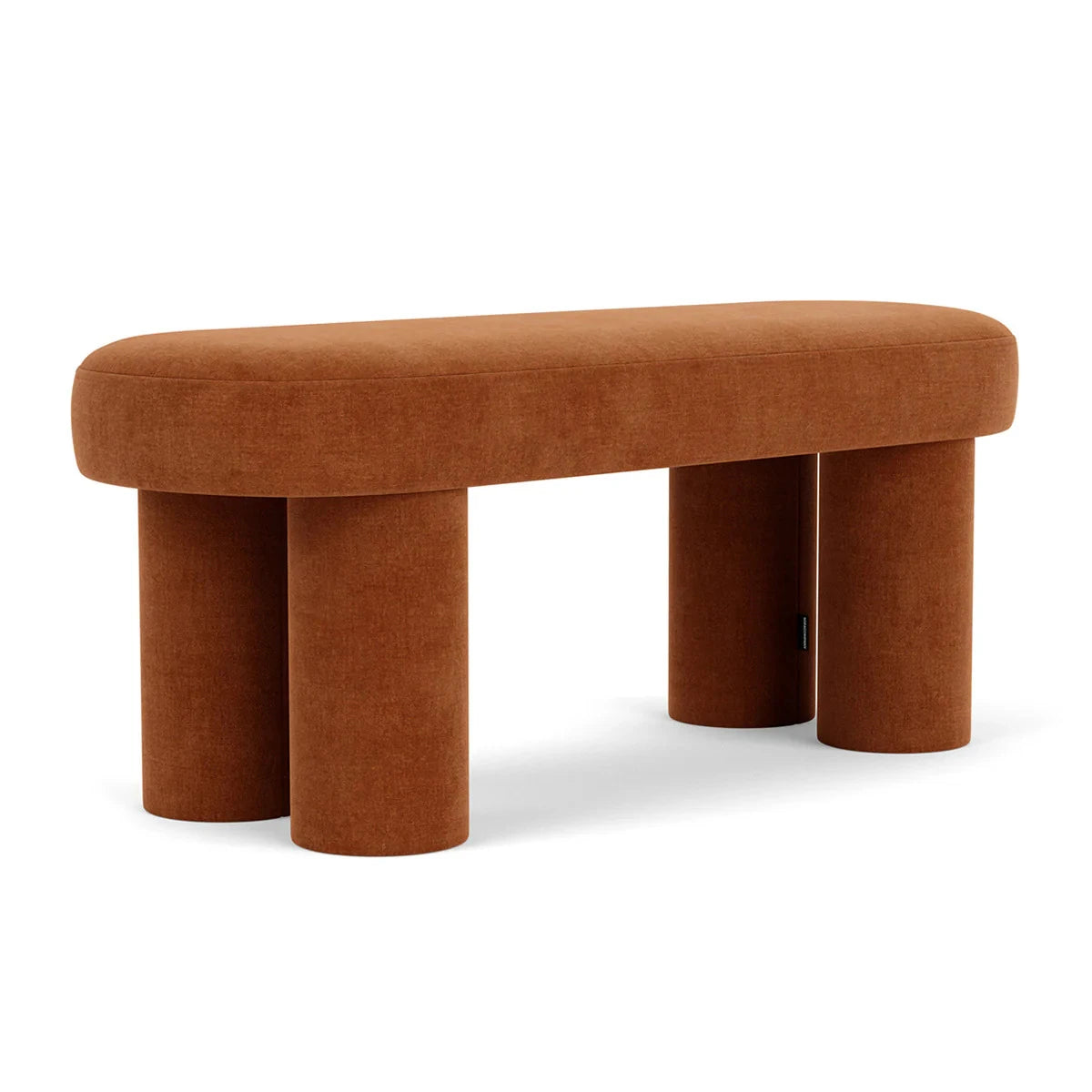 SORA – Rustic Orange Chubby Leg Ottoman Bench