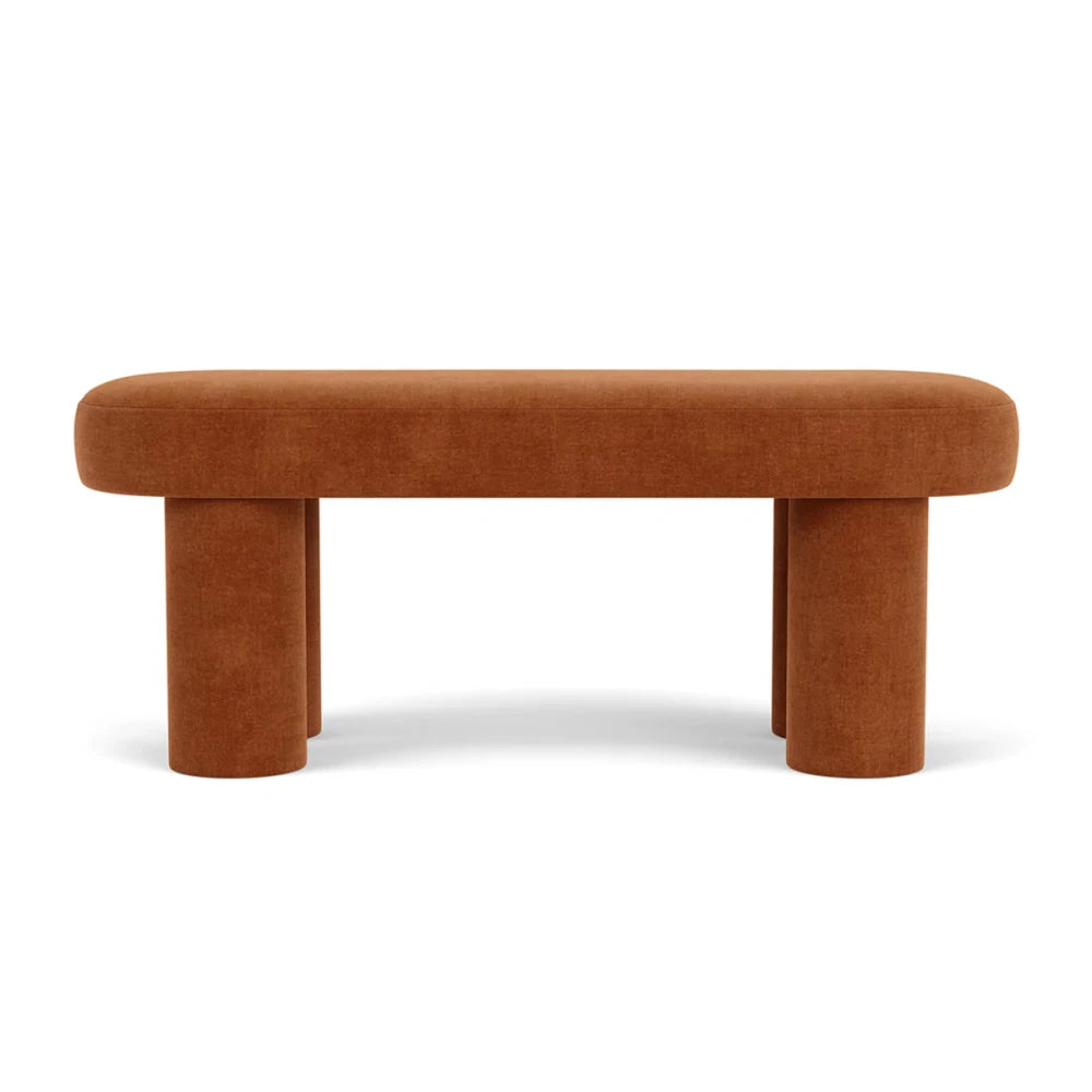 SORA – Rustic Orange Chubby Leg Ottoman Bench