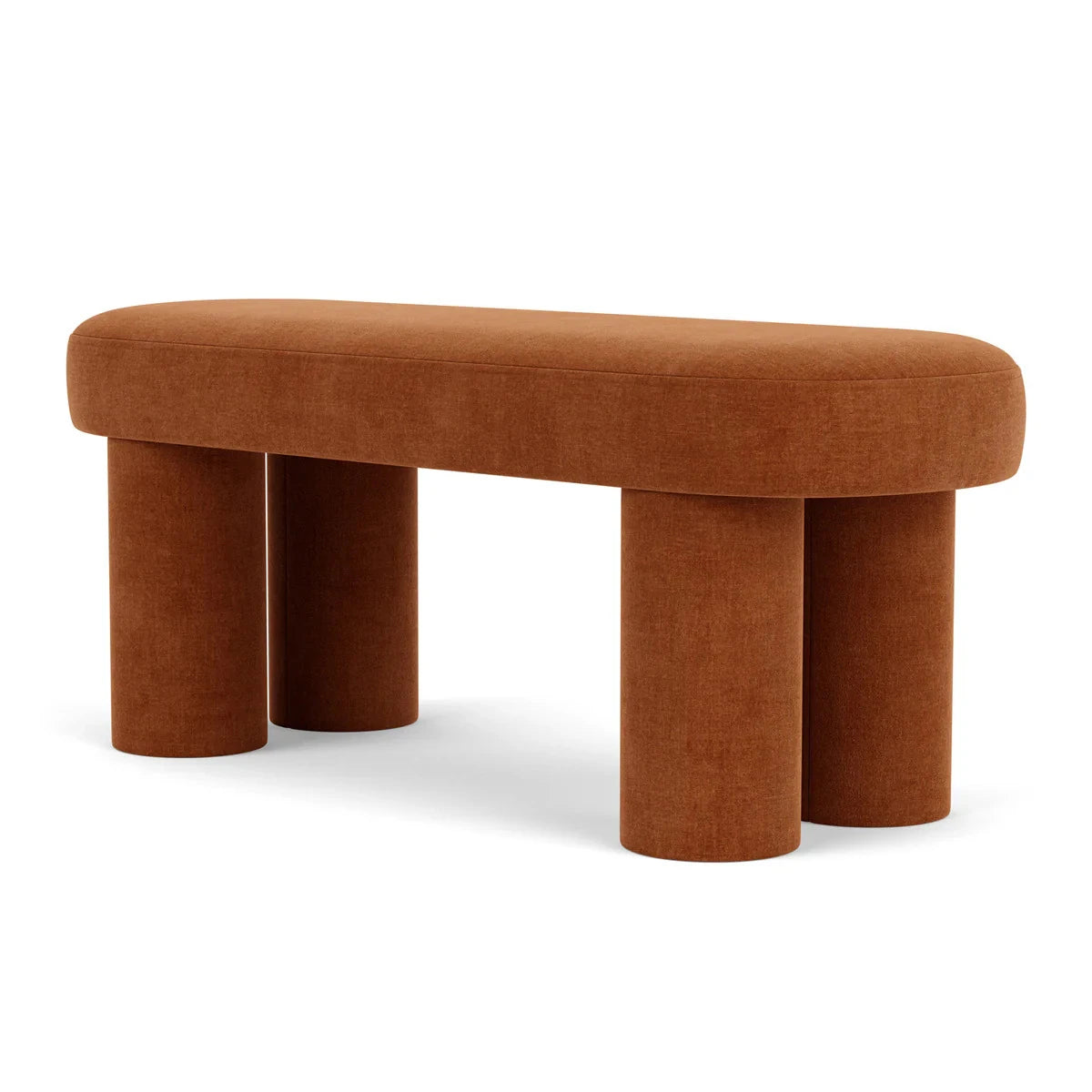 SORA – Rustic Orange Chubby Leg Ottoman Bench