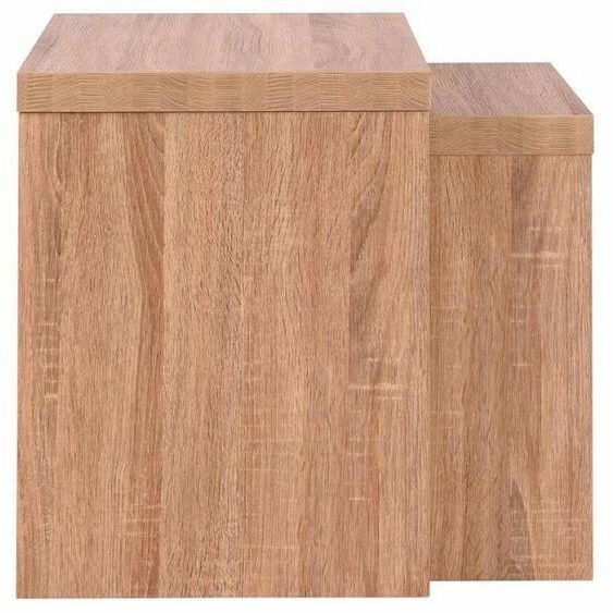 JOHNS - Nesting Side Tables Two Piece Oak Brown