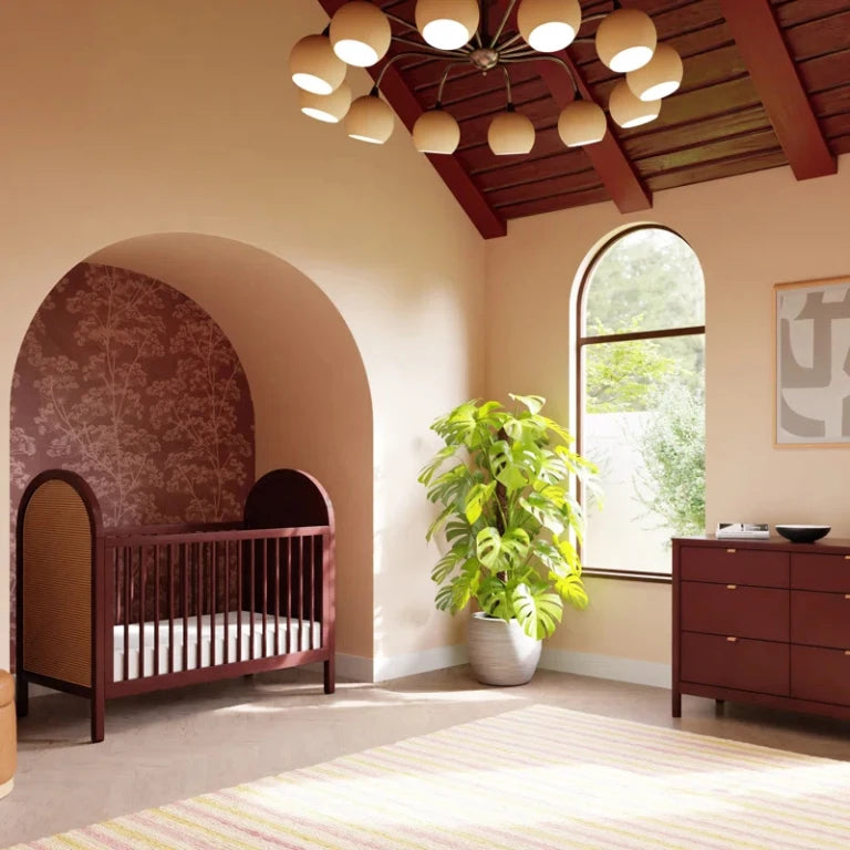 SOLENE – Bohemian Style Maroon Baby Crib