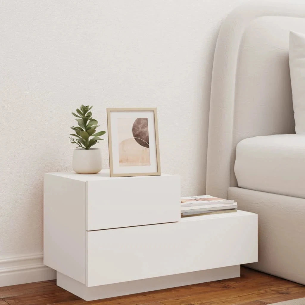 BURL – White Contemporary Design Nightstand