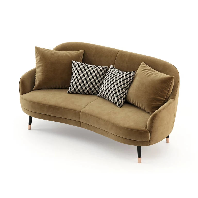 ECHOLON – Brown Curved Style Two Seater Sofa