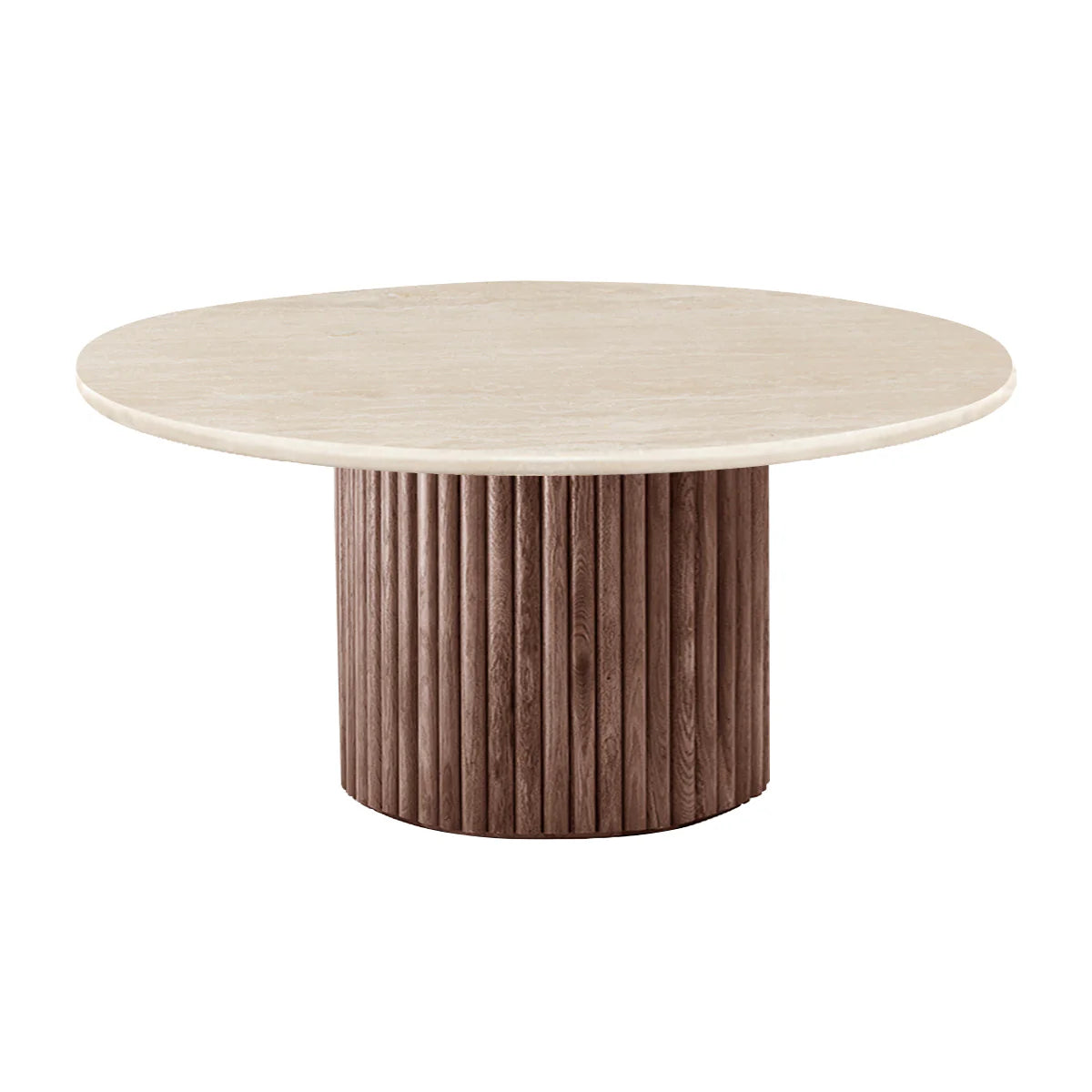 QUILLA – Beige Round Marble Top Coffee Table