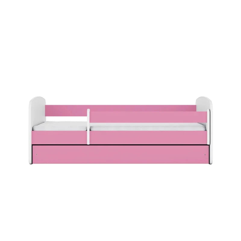TULA – Modern Design Pink & White Kids Bed with Storage Drawer