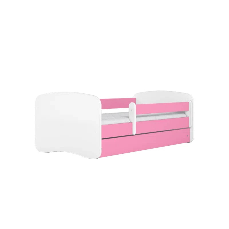 TULA – Modern Design Pink & White Kids Bed with Storage Drawer