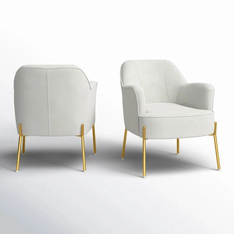LEASLIE – Modern Glam Ivory Accent Chairs