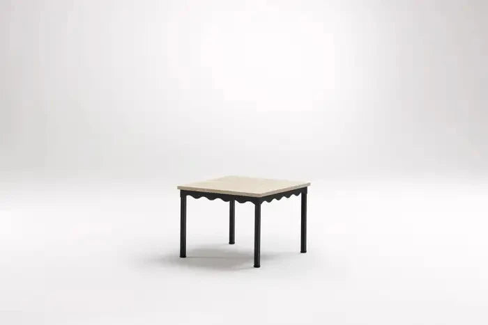 OPULAN – Industrial Style Travertine End Table