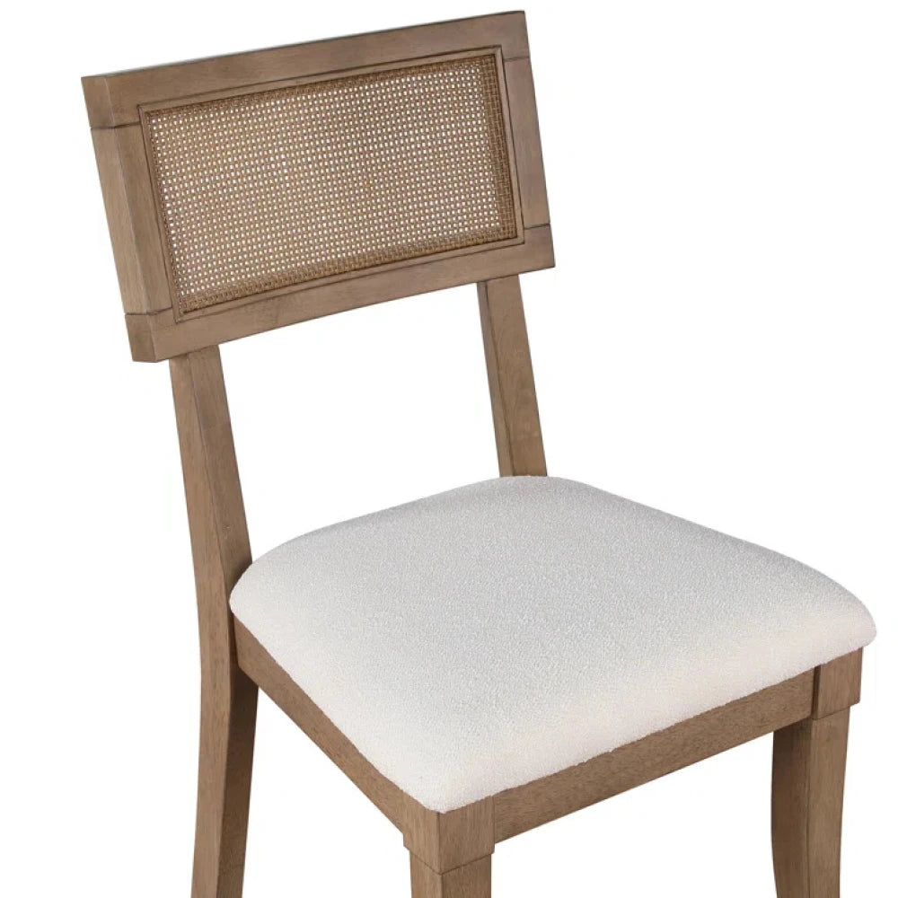 FROSTIC – Marble Top Dining Table with Cane Worked Chairs