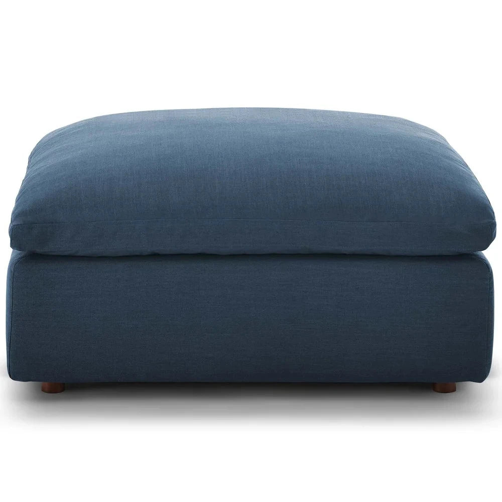 ORLAITH – Dark Blue Square Ottoman Stool