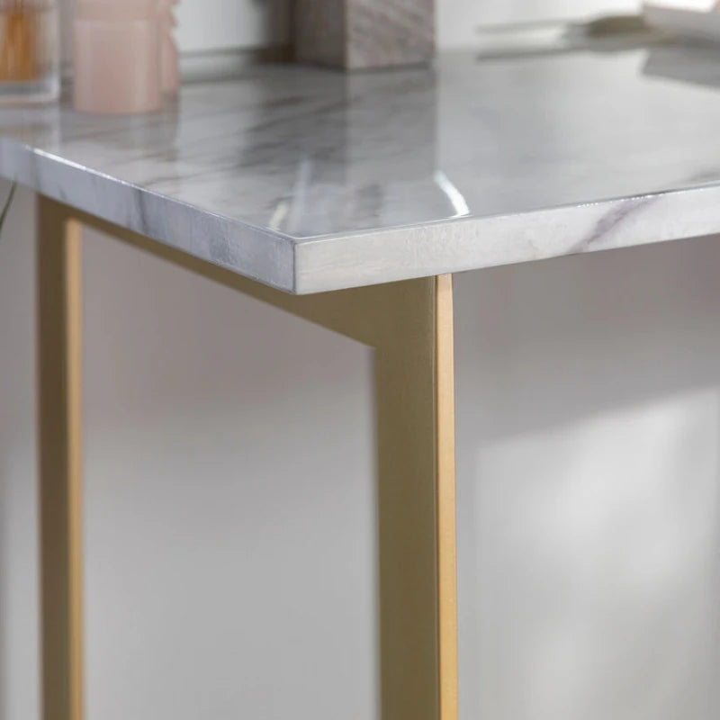DALISH – Writing Table with Golden Metallic Base