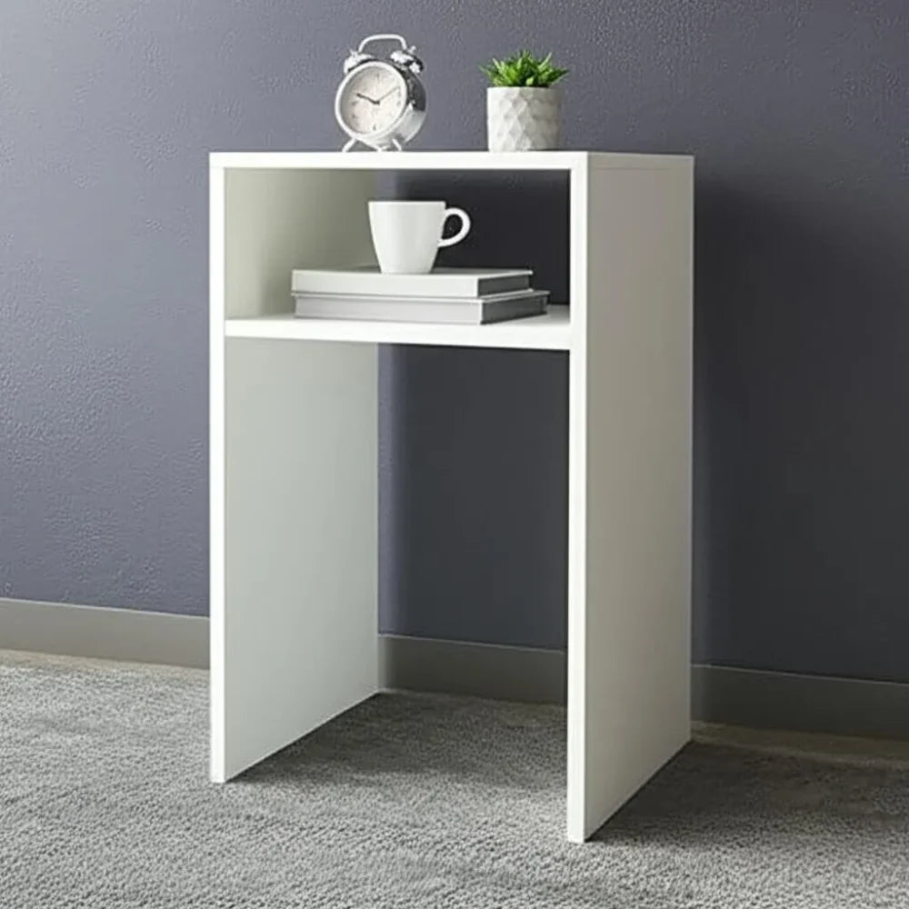 JELLYBEAN - Side Storage End Table White