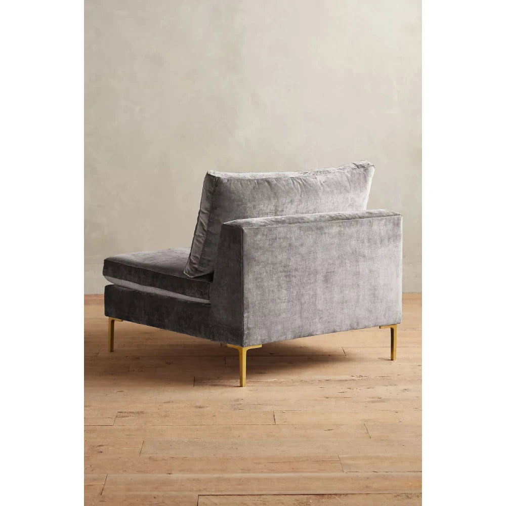 LENNON – Grey Sofa Chair with brass Legs