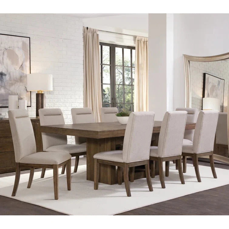 FORTE – Modern Style Medium Brown & Beige Dining Table Set