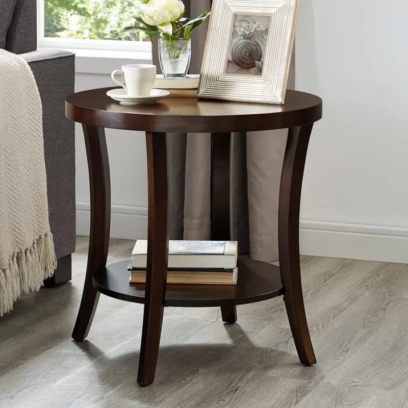 NEEAMI - Wooden Dark Brown Side Table