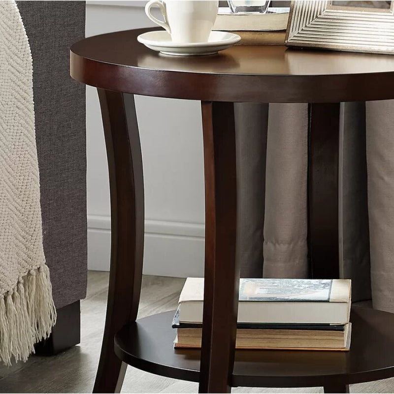 NEEAMI - Wooden Dark Brown Side Table