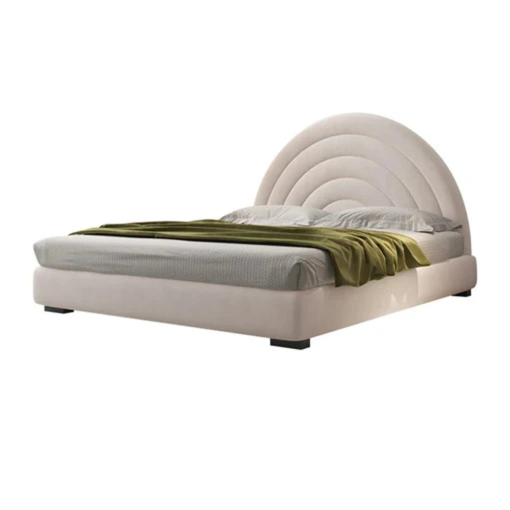 COSMA – Round Headboard Style beige Queen Size Teen Bed