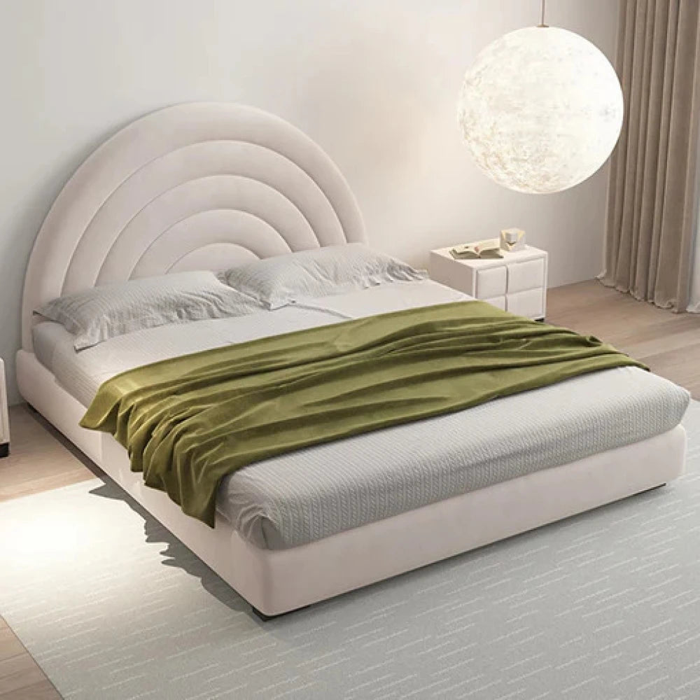 COSMA – Round Headboard Style beige Queen Size Teen Bed