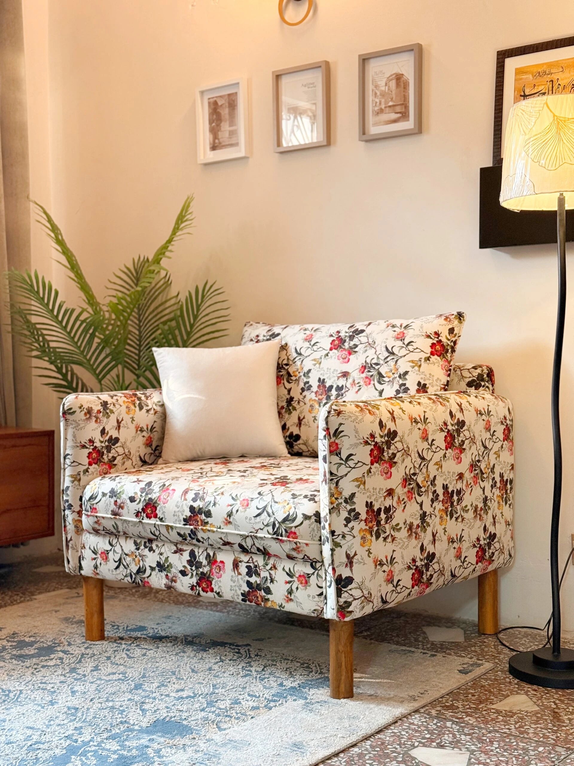 ROSETTE – Floral Print Wide Sofa Arm Chair