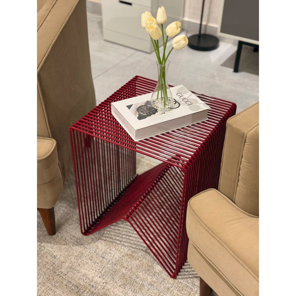 AUREAL – Cherry Red Metallic End Table