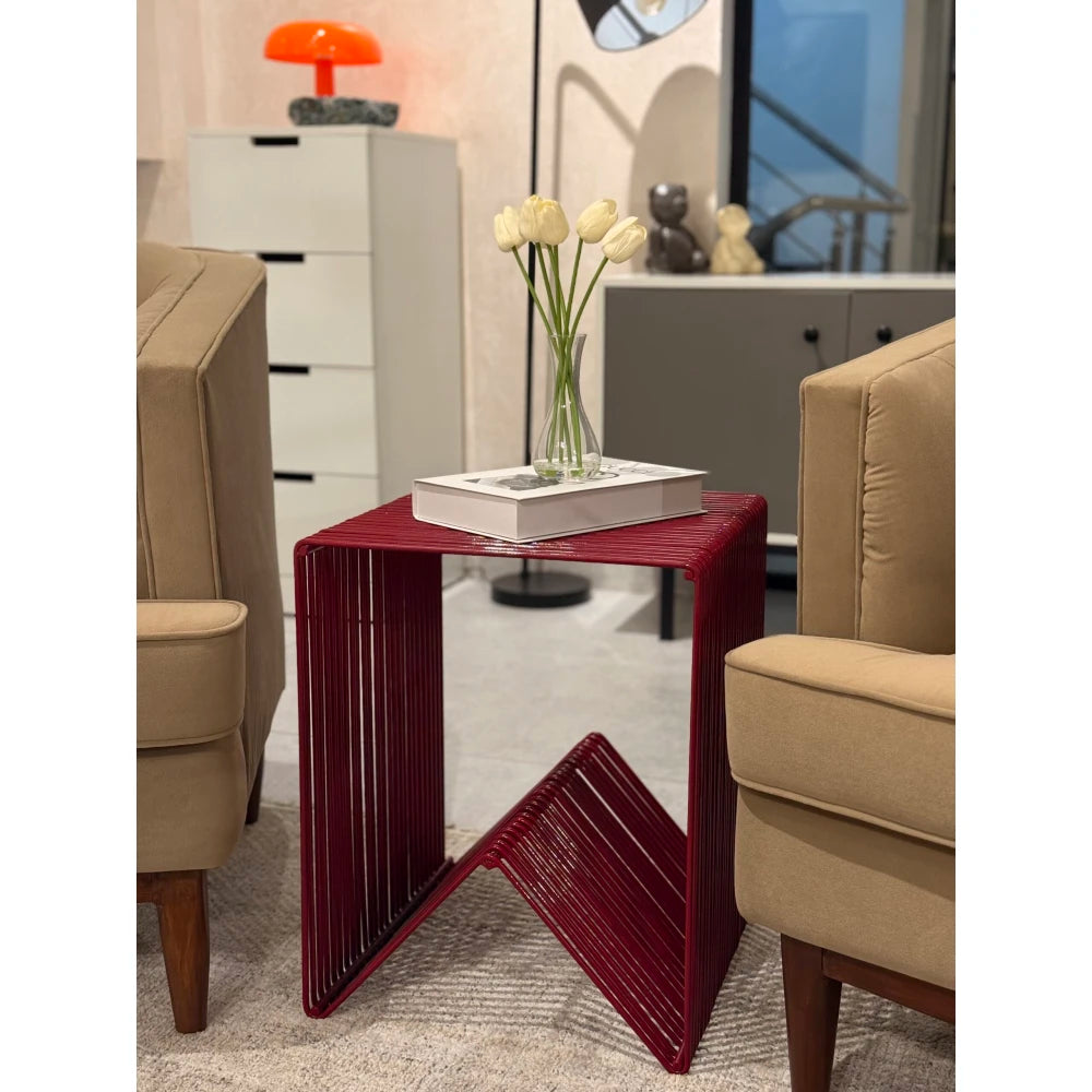 AUREAL – Cherry Red Metallic End Table