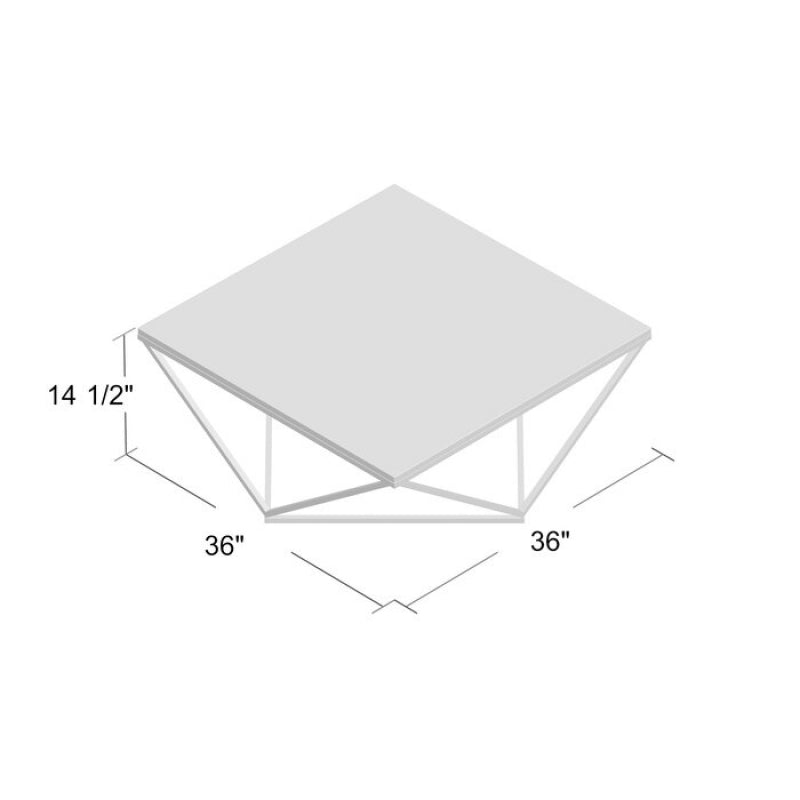 FAUX - Coffee Table with Geometrical Metallic Base