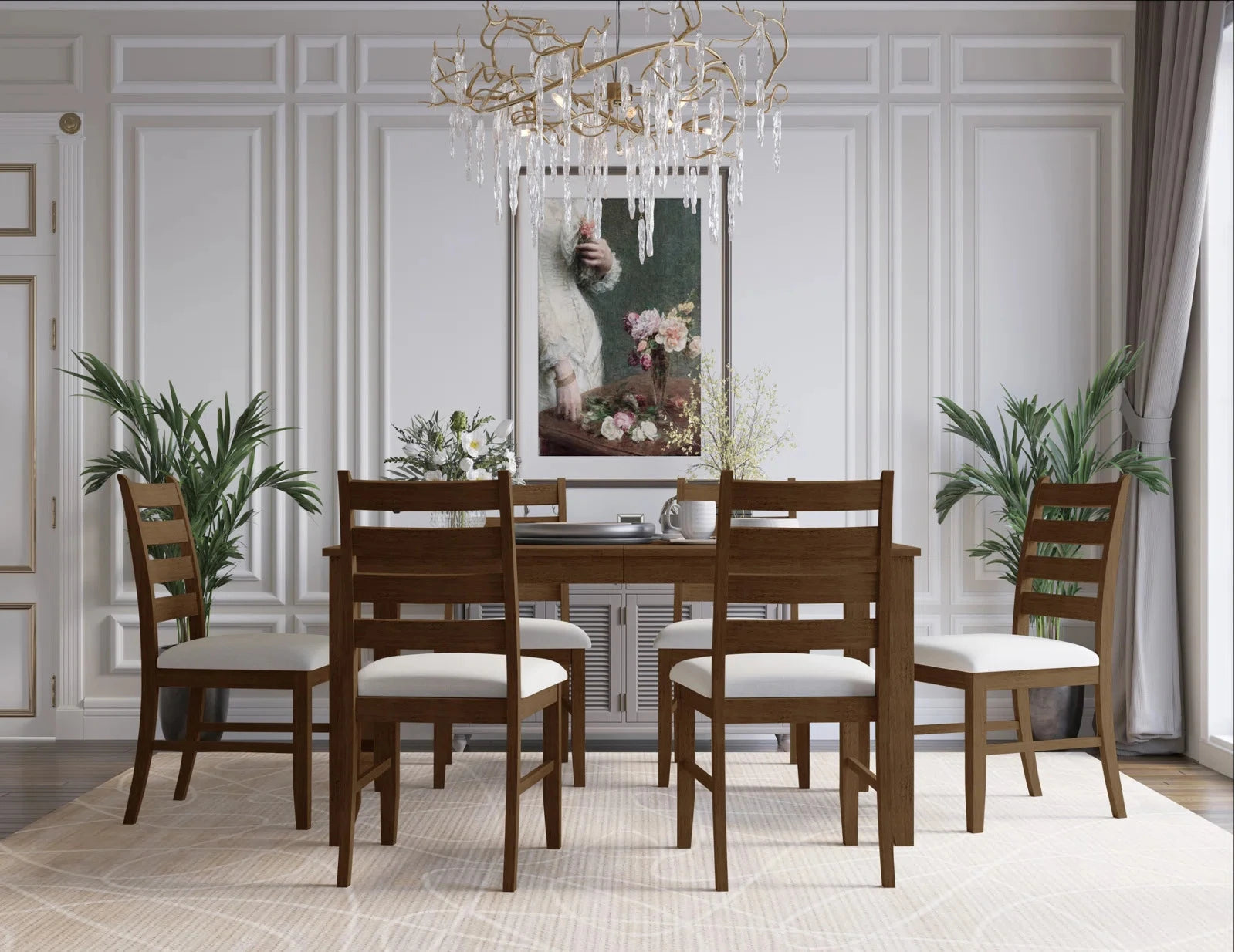 ZYLO – Dark Brown Classic Dining Table Set