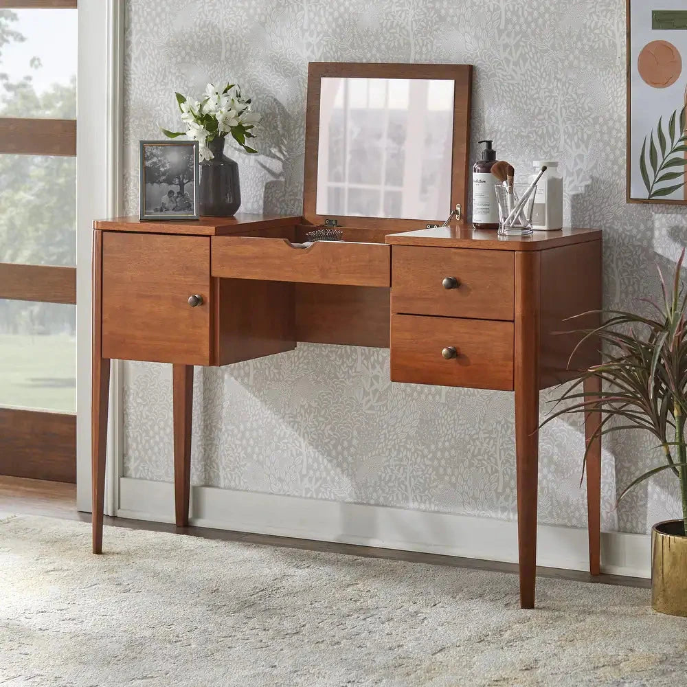 BRISA – Vintage Style Vanity Table with Folding Mirror