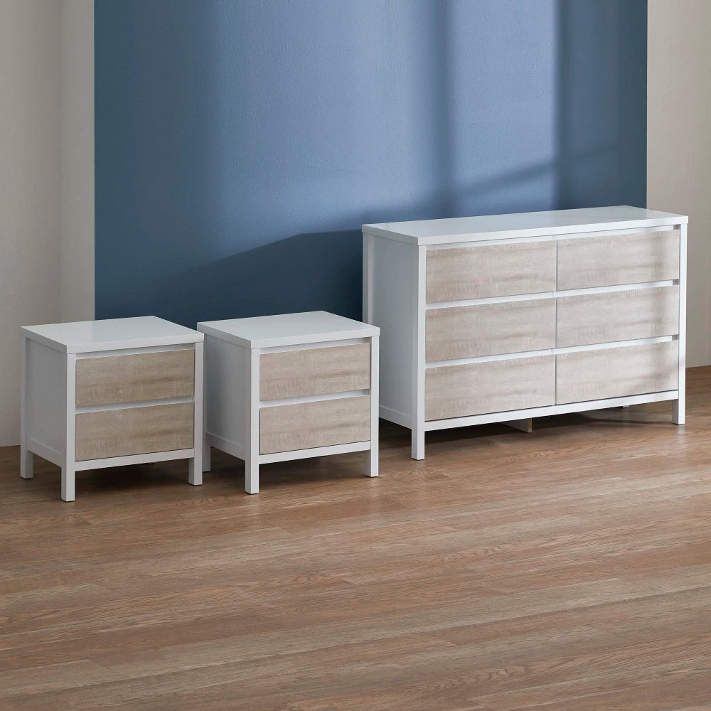 DUNLEY – Minimalist Design Beige and White Bedroom set
