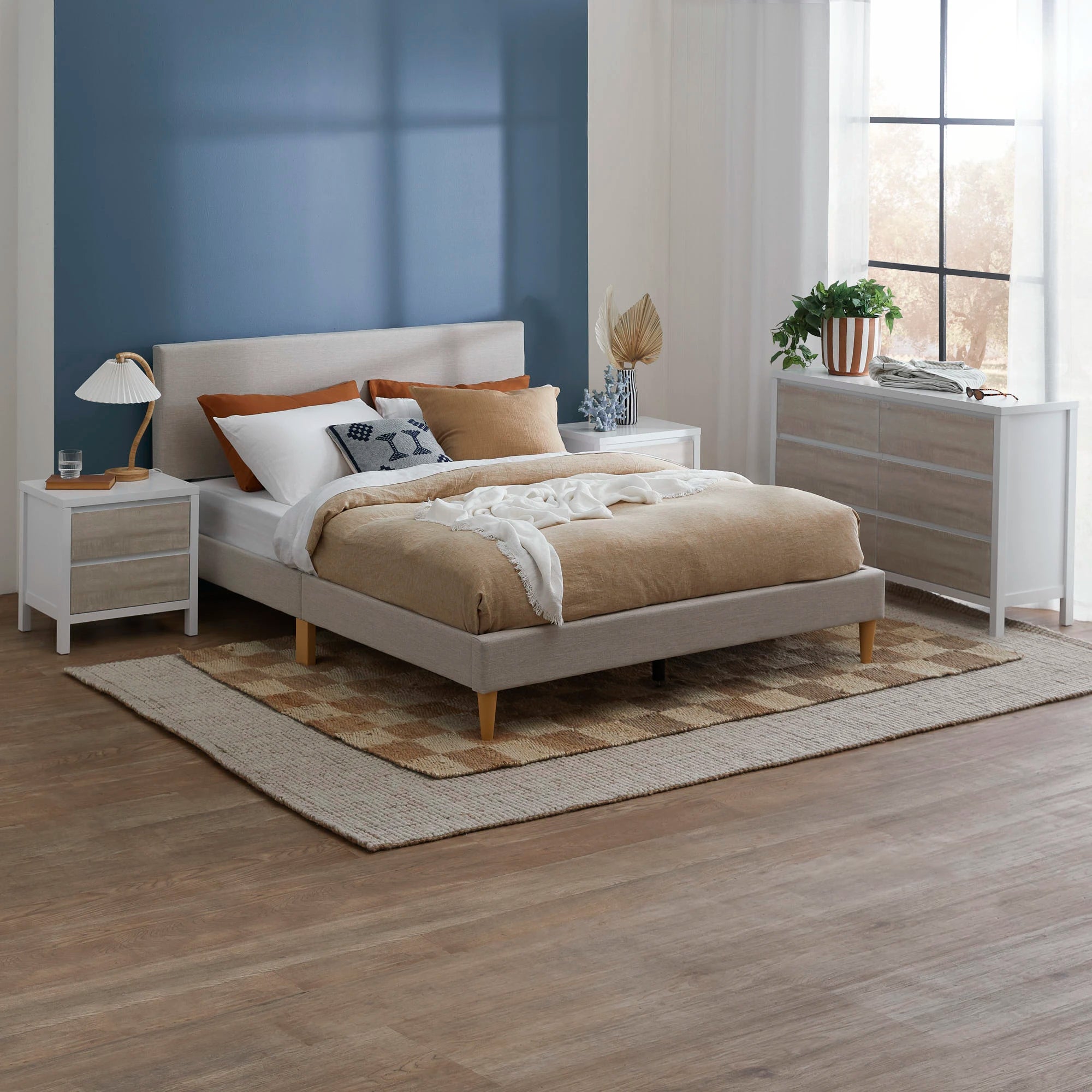 DUNLEY – Minimalist Design Beige and White Bedroom set