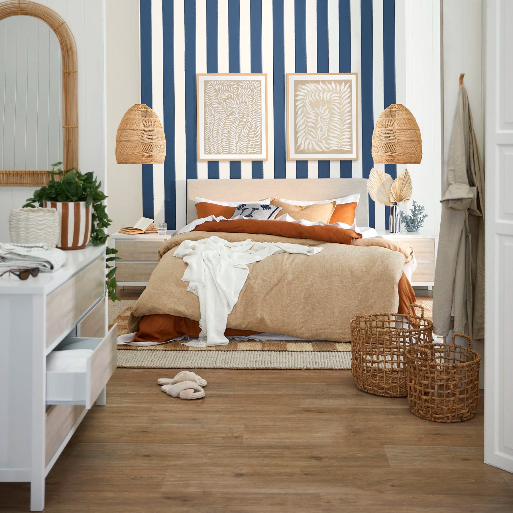 DUNLEY – Minimalist Design Beige and White Bedroom set