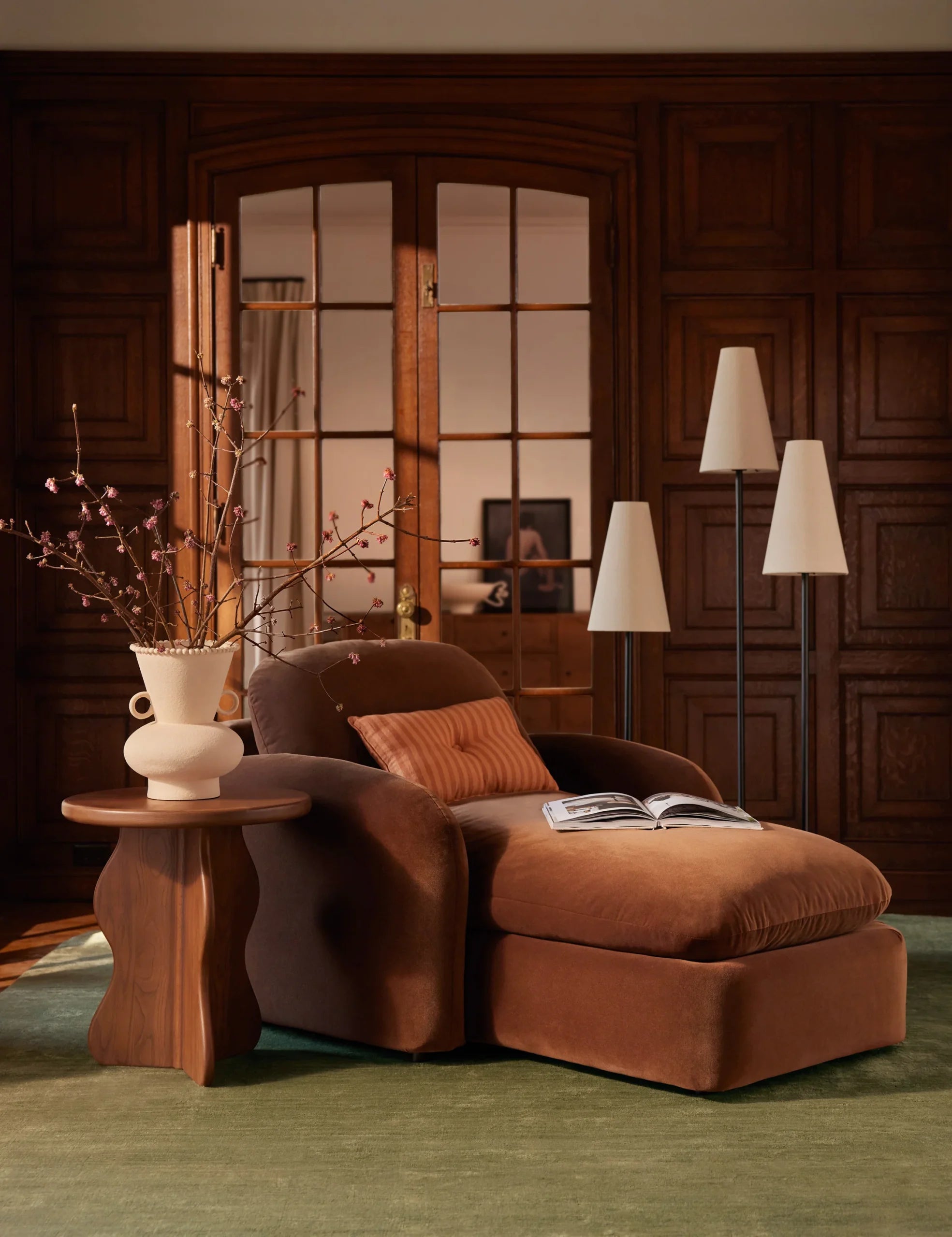 CINNA – Cinnamon Brown Chaise Lounge
