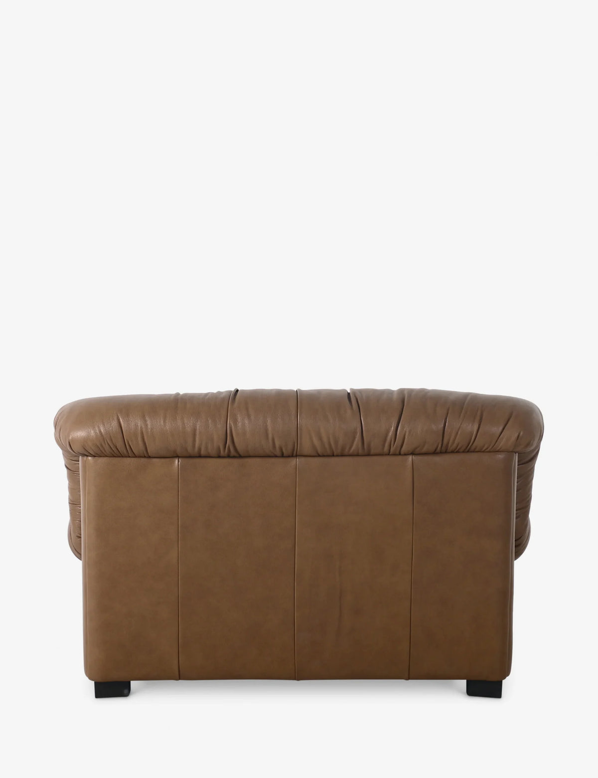 AMARA – Wide Tan Faux Leather Accent Chair