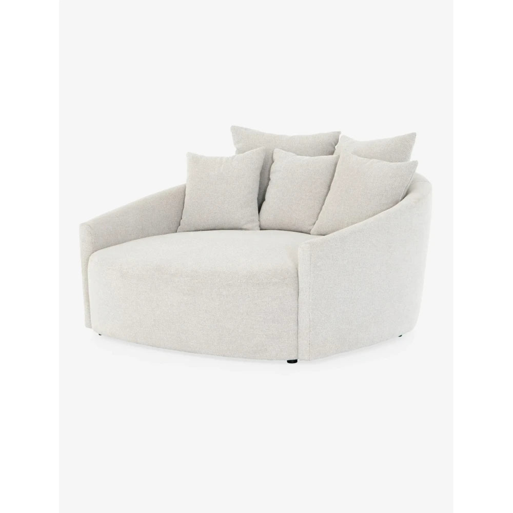 SELENE – Light Grey Round Cuddle Chair