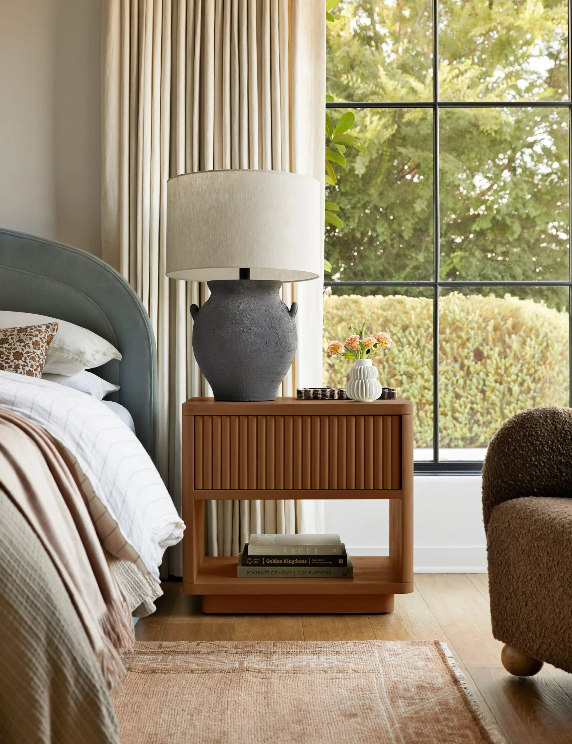 FINESSE – Open Shelf Style Oak Brown Nightstand