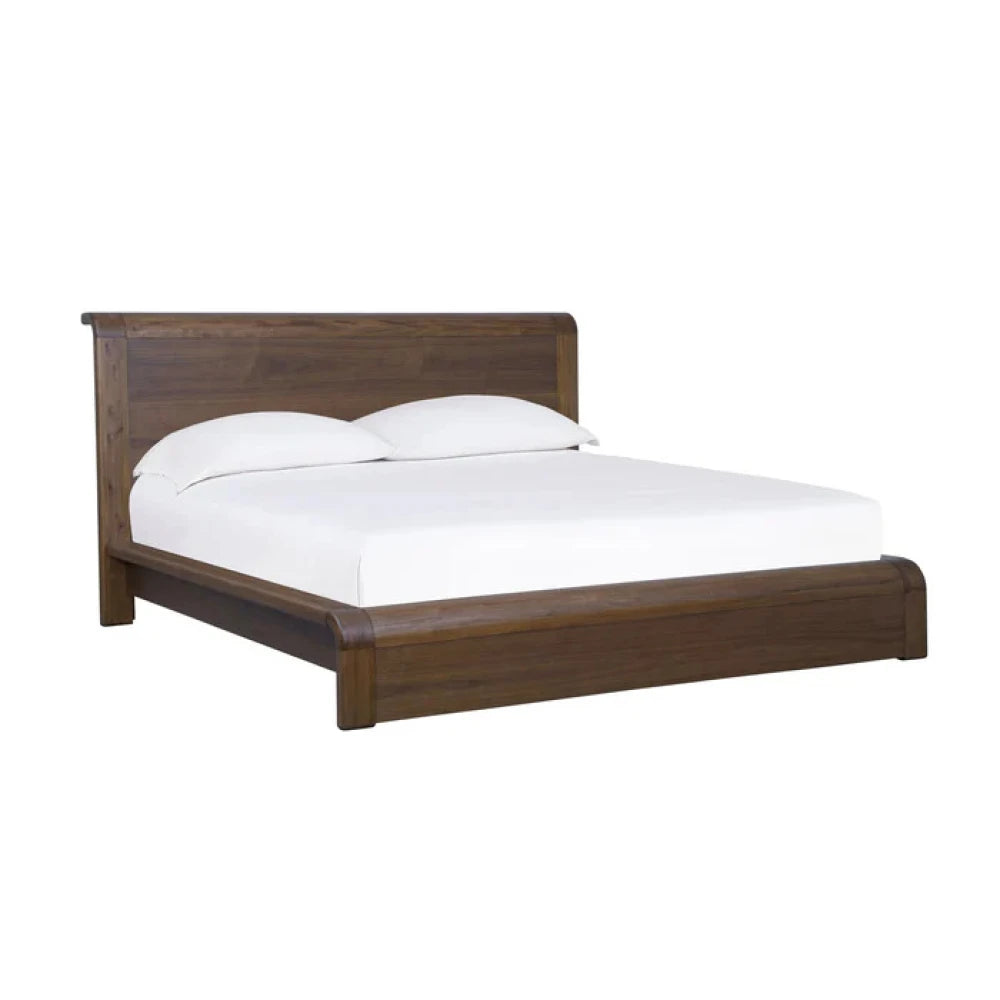 LIRONA – Dark brown Curved Style King Size Bed Set