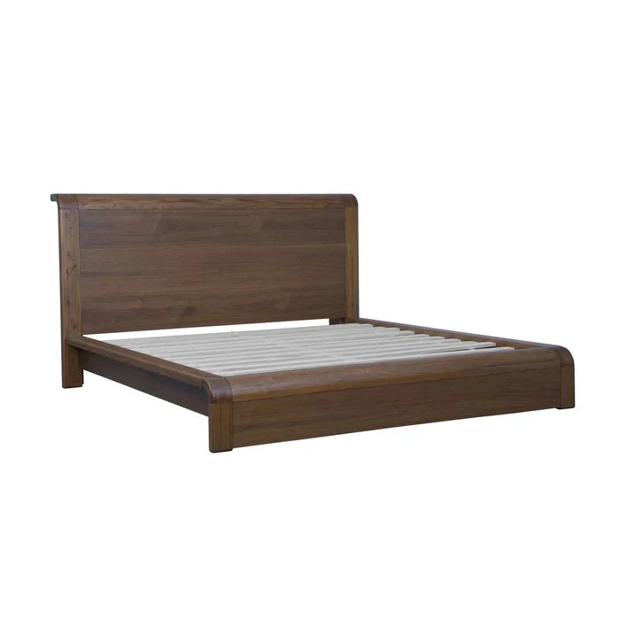 LIRONA – Dark brown Curved Style King Size Bed Set