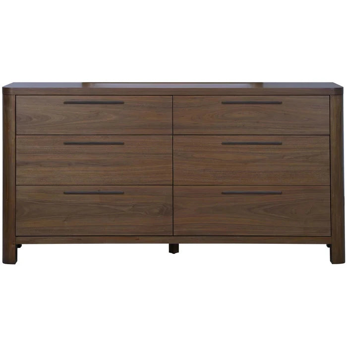 LIRONA – Dark brown Curved Style King Size Bed Set