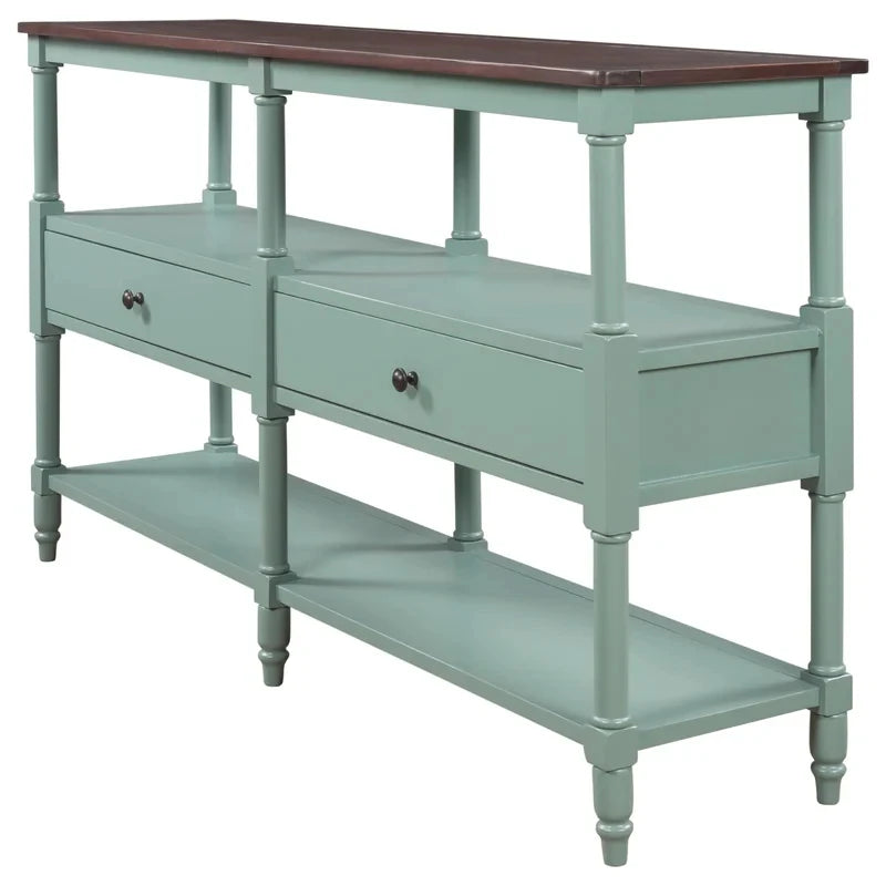EDO – Green & Dark Brown Polish Finish Console Table