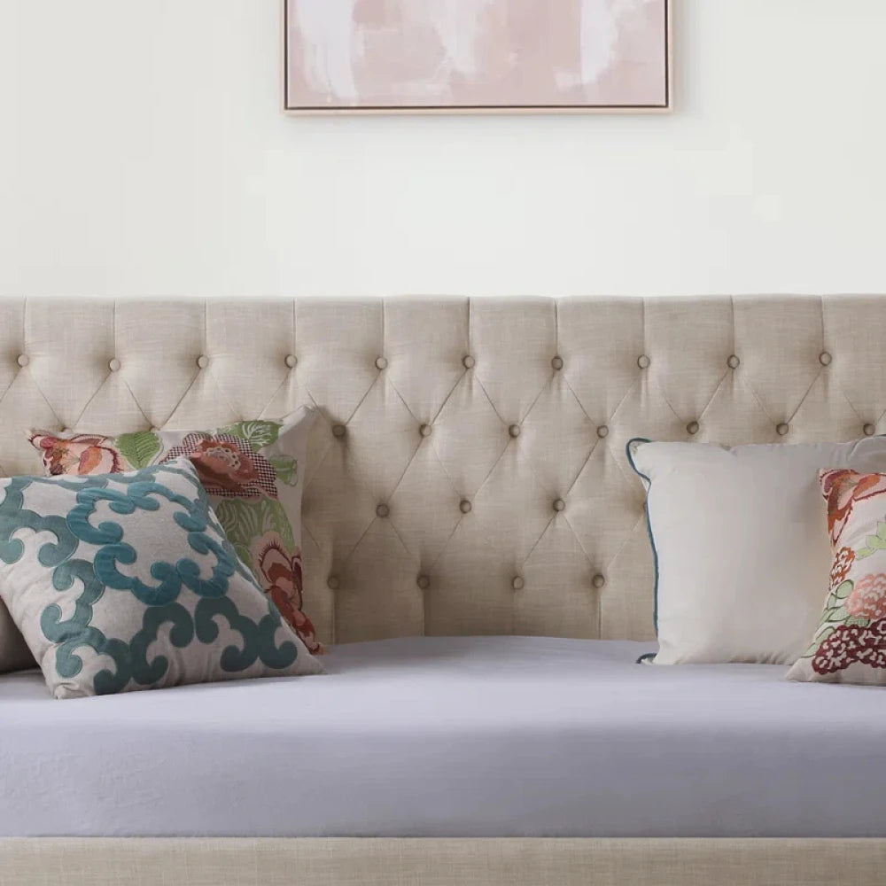 CALLY – Beige Channel Tufted Day Bed