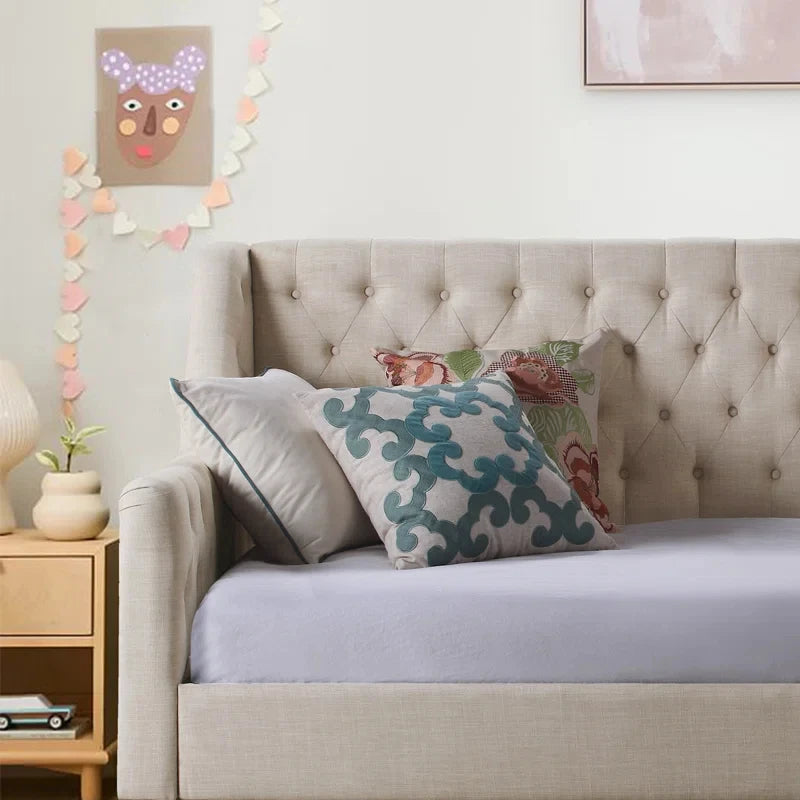 CALLY – Beige Channel Tufted Day Bed