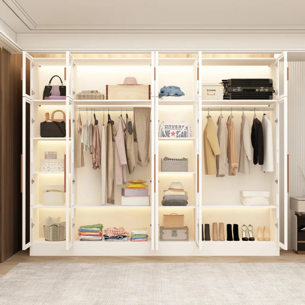 LUSTRE – Pristine White Six Door Modular Wardrobe